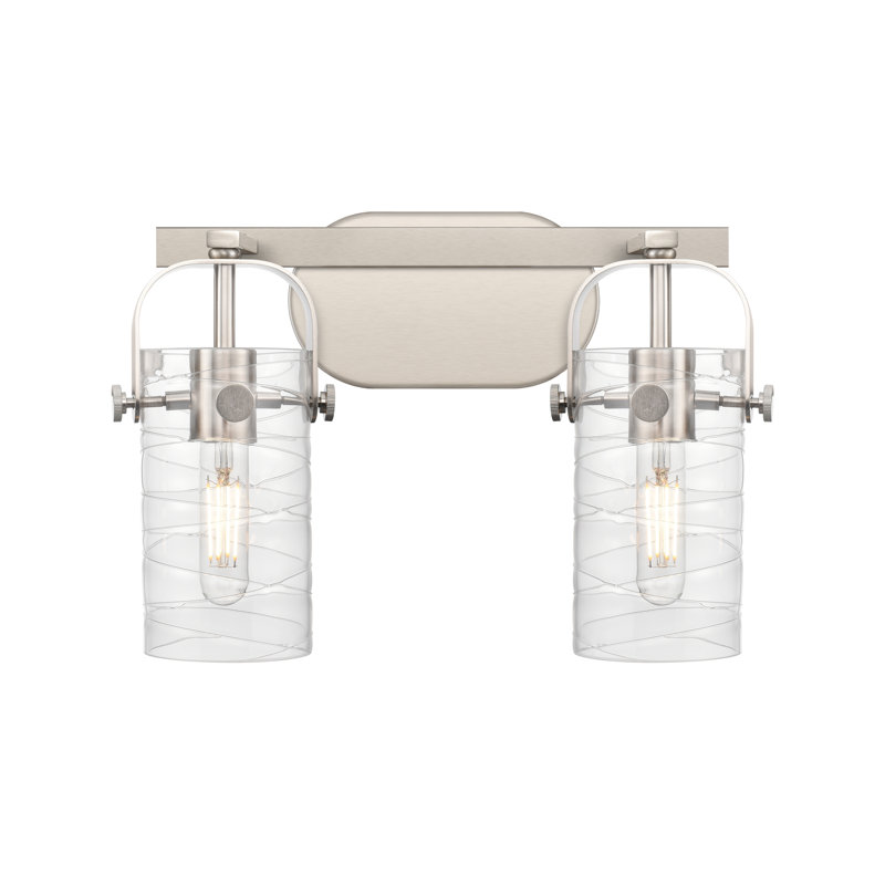 Éclairage pour meuble-lavabo mural 7 po Smethport, Tourbillon déco, Nickel satiné, H 7 po x l 3,88 po x P 3,88 po