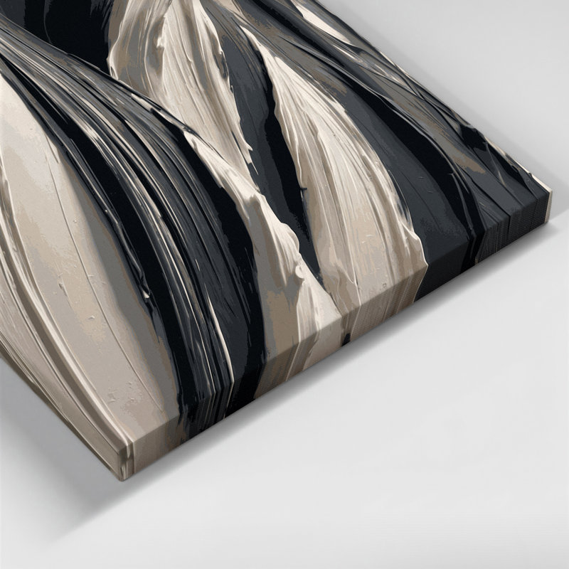Art mural sur toile gris anthracite DiagonalStripes, H 16 po x l 20 po