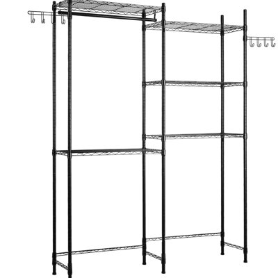Support de séchage sur 5 niveaux pour laveuse et sécheuse, noir, tablettes réglables - Rouille, idéal pour les petites tablettes de salle de lavage, avec dispositif de basculement, structure haute résistance