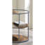 Table de bout industrielle avec demi-tablettes et finition noyer