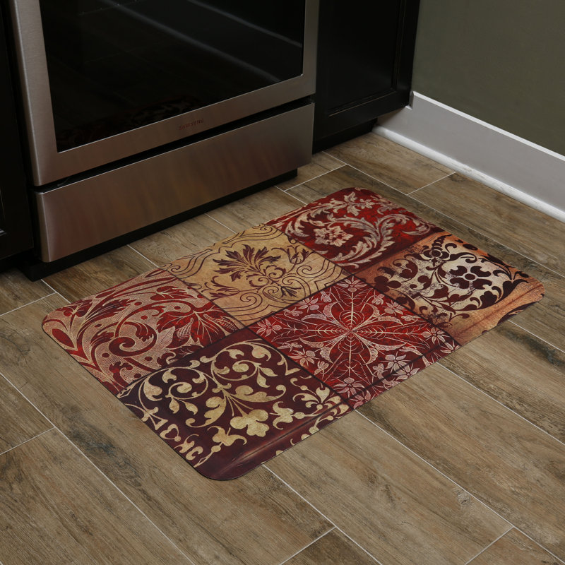 Floral Anti-Fatigue Kitchen Mat, Rectangle 2' x 3'