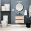 Armoire de salle de bain moderne avec lavabo en céramique noire, 2 choix de tiroirs à fermeture douce fiable-1834731206