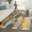 Tapis gris / doré en laine touffeté à la main à motif géométrique Beaman-123051095