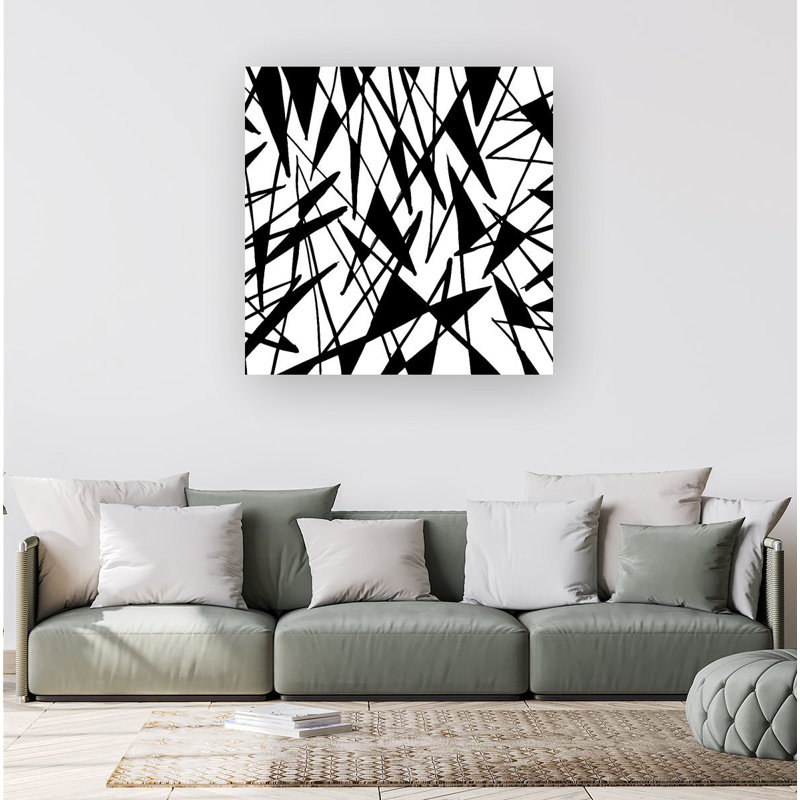 Brush Abstract Pattern - Wrapped Canvas Print, 16cm H x 16cm W x 3.8cm D