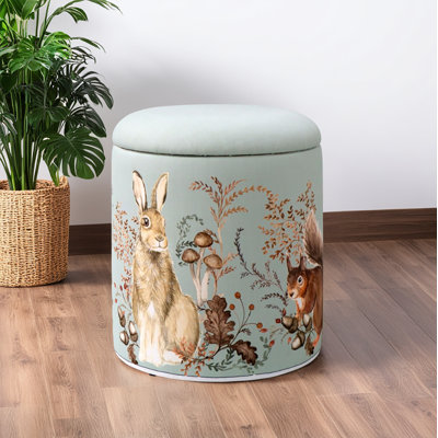 Claunch 40cm Wide Block Print Footstool Ottoman