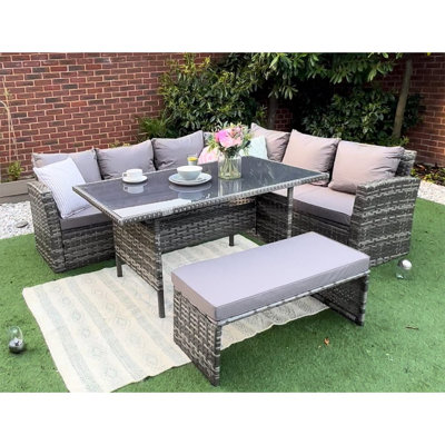 ROSEN 2024 8 - Person Wicker Patio Dining Set with Rectangular Table , Cushions Included
