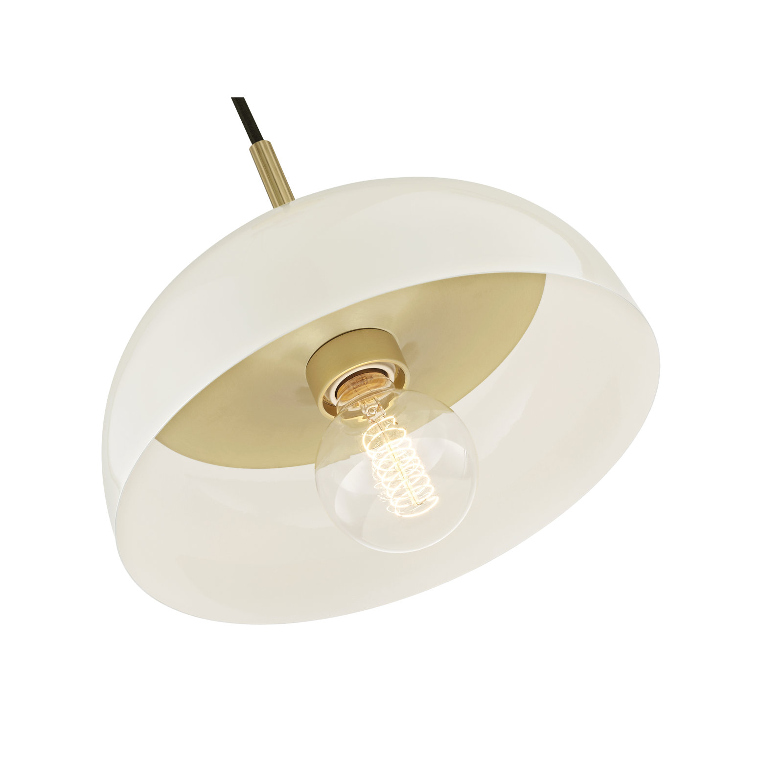 Avery Single Light Pendant, Pink, Aged Brass, 5.75" H x 14" W x 14" D