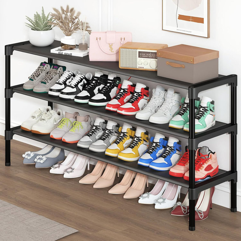 3-Tier 24-Pair 33.85" Wide Shoe Rack