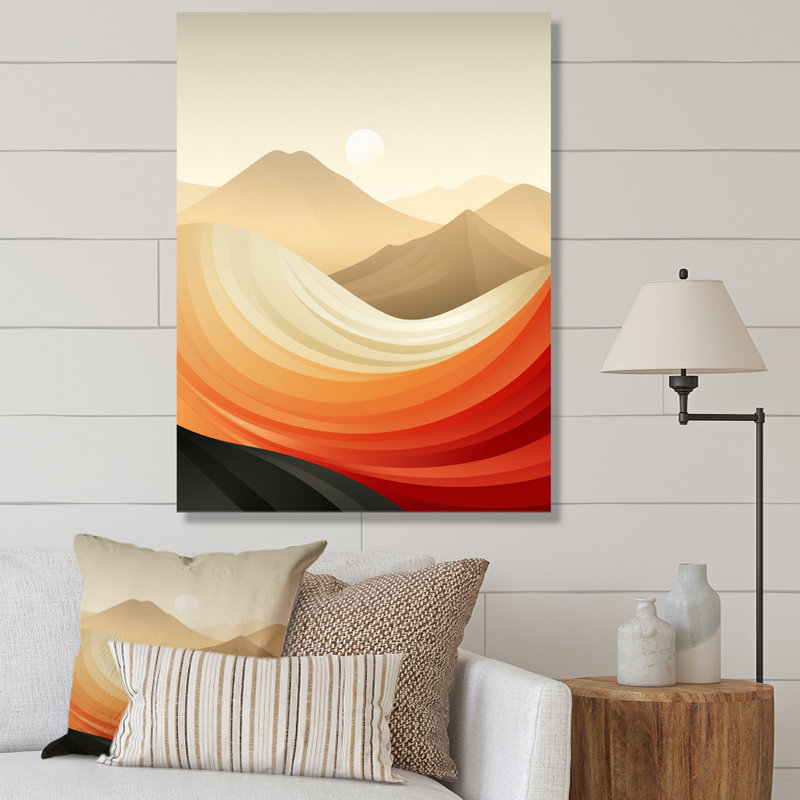 Dunes de sable blanches et rouges sur toile, H 32 po x l 16 po, Cadre photo argenté