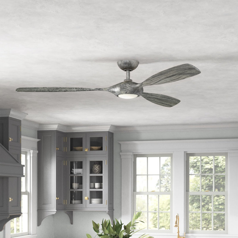 Kurt 60'' Ceiling Fan with LED Lights, Vintage Oak