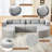 Grey Boneless - Combined With Customizable Shape, Curved Modules, And Comfortable Seating For Relaxing Sectional Unique Ample Seating, Soft Fabric-912797759-912797758