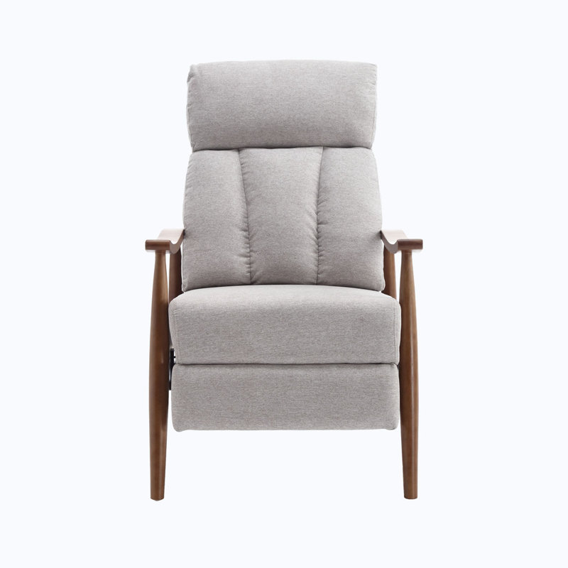 Bamber Upholstered Recliner, Light Gray Linen