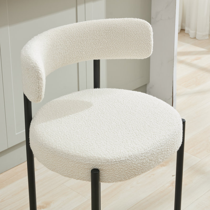 Chaise de salle à manger rembourrée Modern, 6, Noir, noir, noir, noir, Blanc, crème
