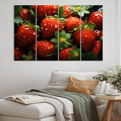 " Seamless Strawberry II " 4 - Pieces