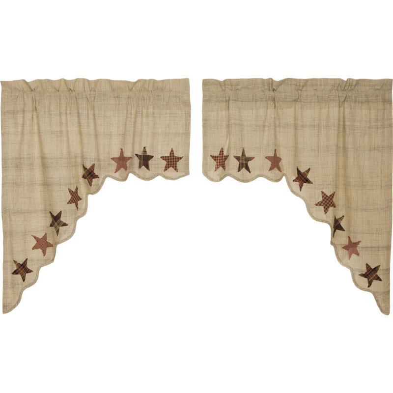 Abilene Star Scalloped 72" Window Valance