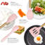 Ensemble de 14 ustensiles de cuisine en silicone, manches en bois, antiadhésifs, résistants à la chaleur, sans BPA.