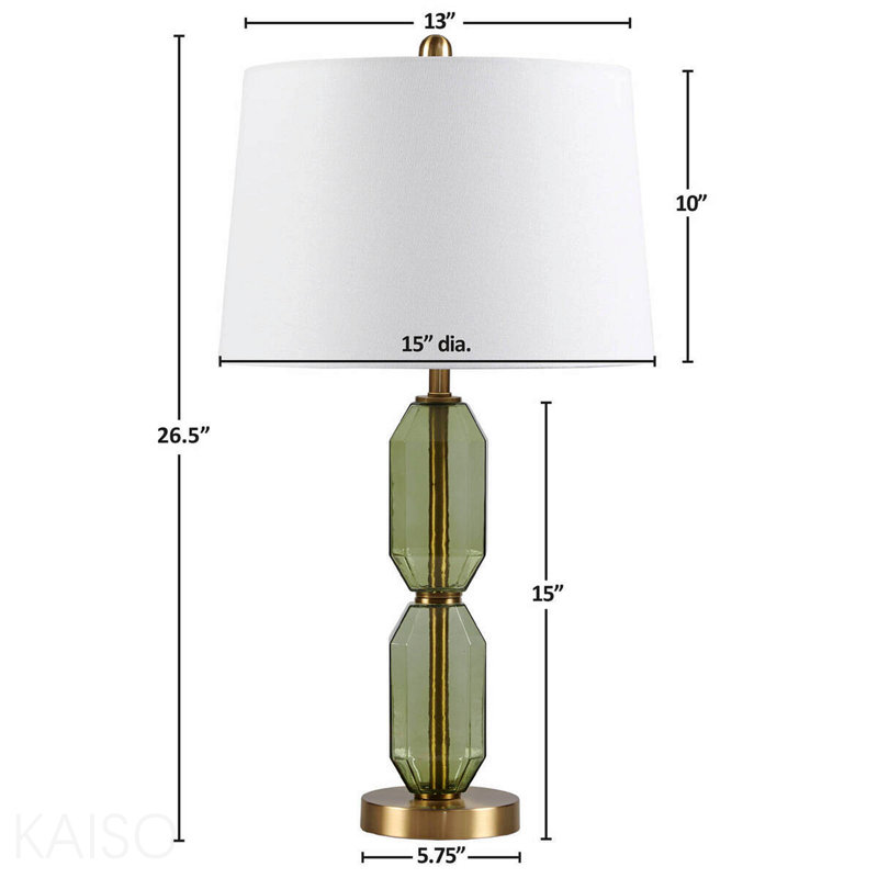 Lampe de table en verre vert - voir ci-dessous