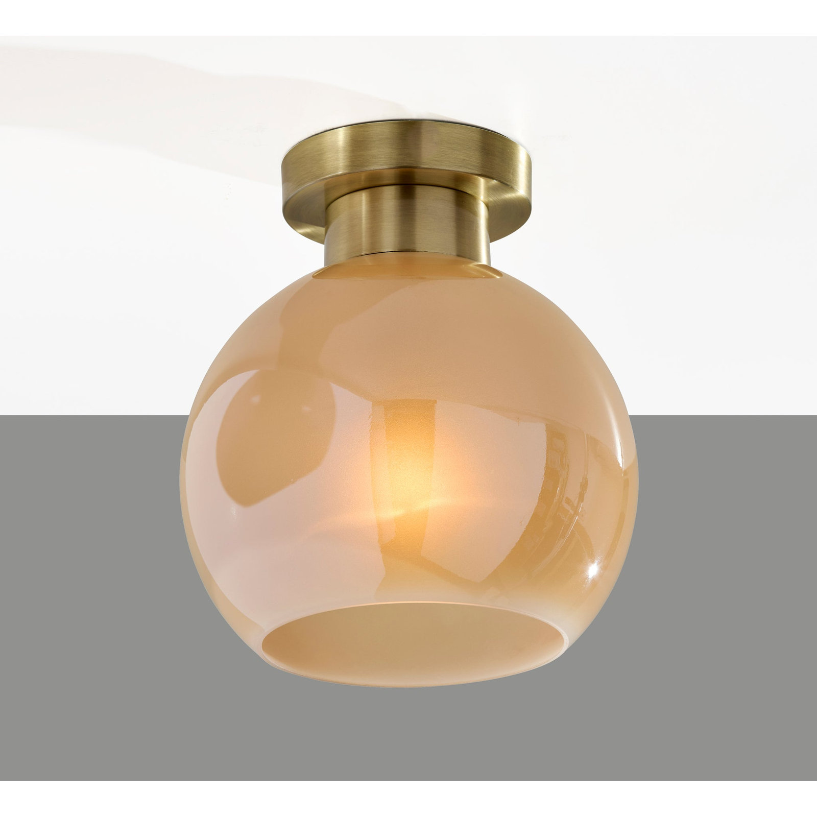 Atticus Flush Mount, Antique Brass, Gold