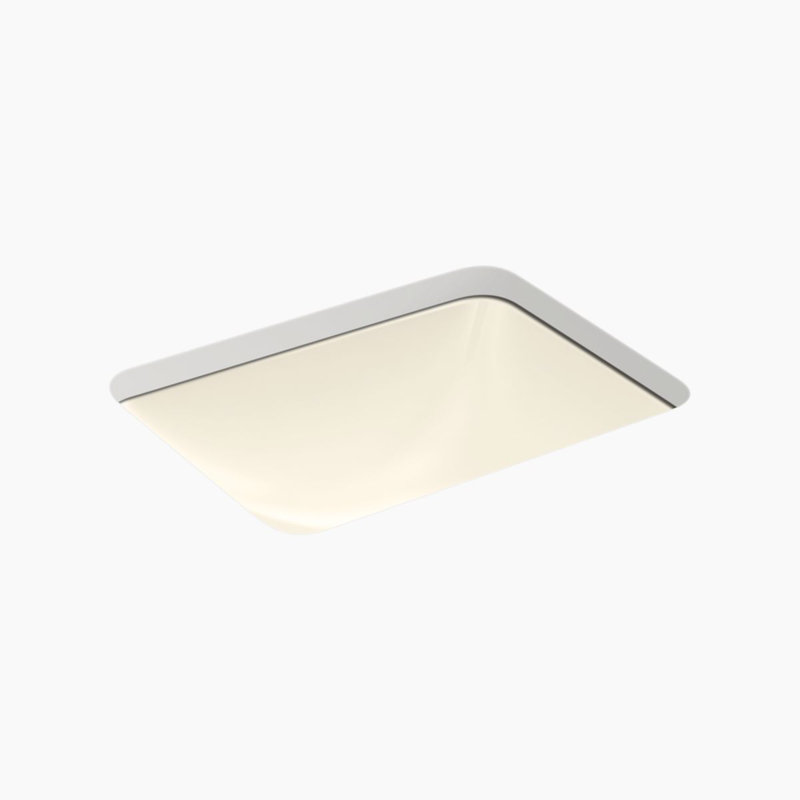 Caxton Kohler Rectangle 20-1/4" Undermount Bathroom Sink with Overflow, Almond