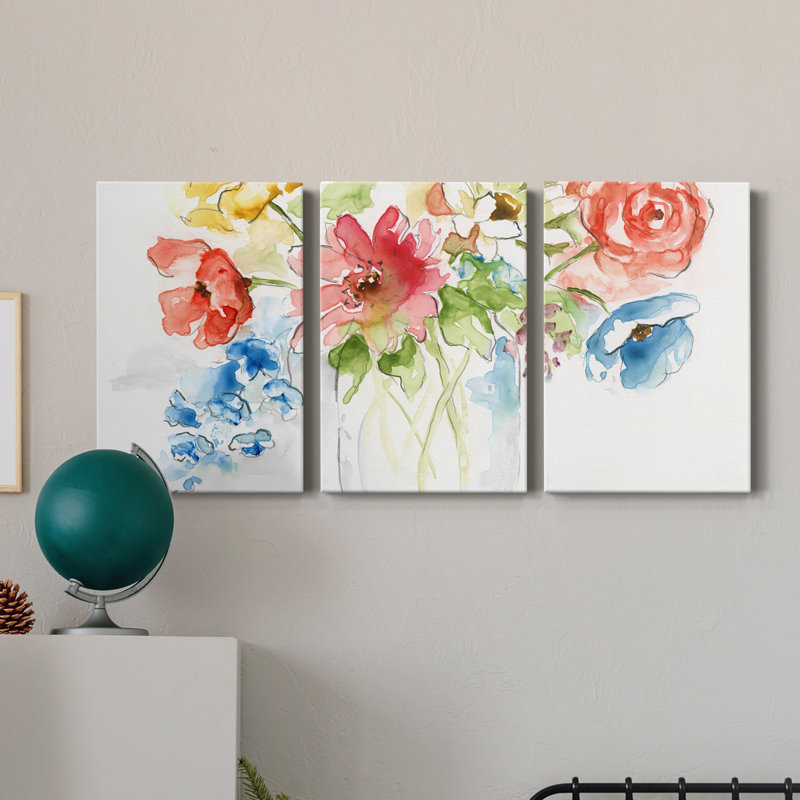 " Spring Joy " 3 - Pieces, 18" H x 36" W x 1" D