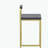 Upholstered Velvet Bar Stools Modern Dining Stools (Gold & Gray, Set of 2)-699154629-699154490