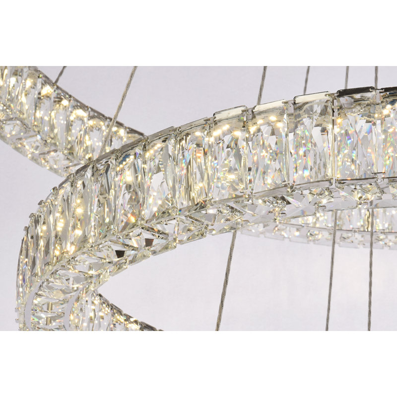 Maart Chandelier, Chrome, 21" H x 32" W x 32" D