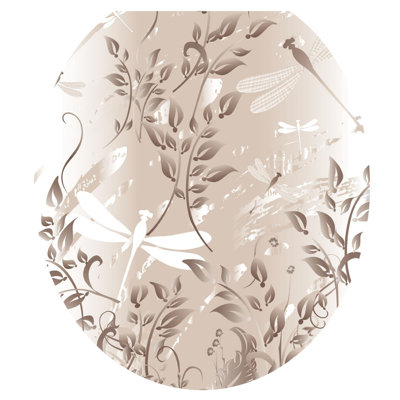 Adhésif décoratif pour siège de toilette Botanical Taupe Fields