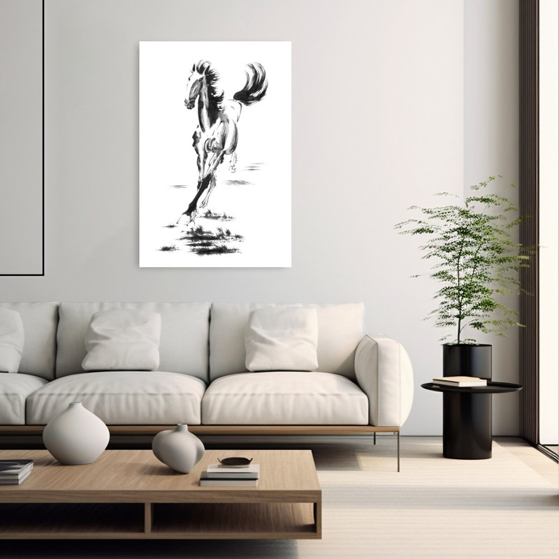 Impression d'art mural cheval au galop, H 60 po x l 40 po