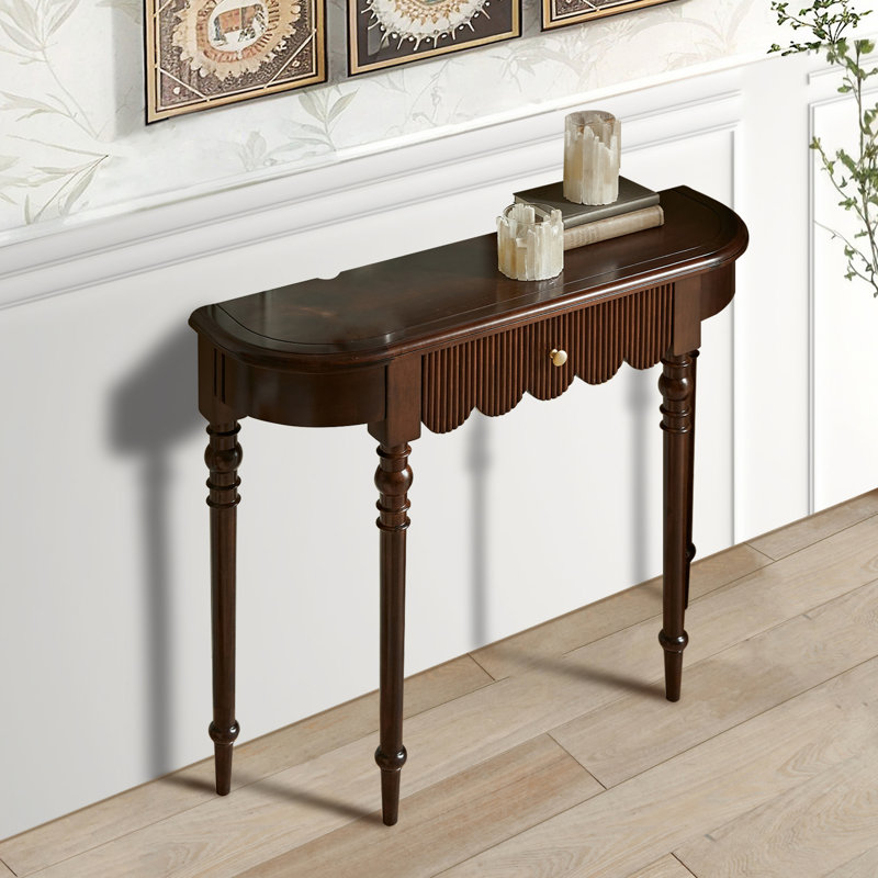 39" Solid Wood Console Table, Walnut