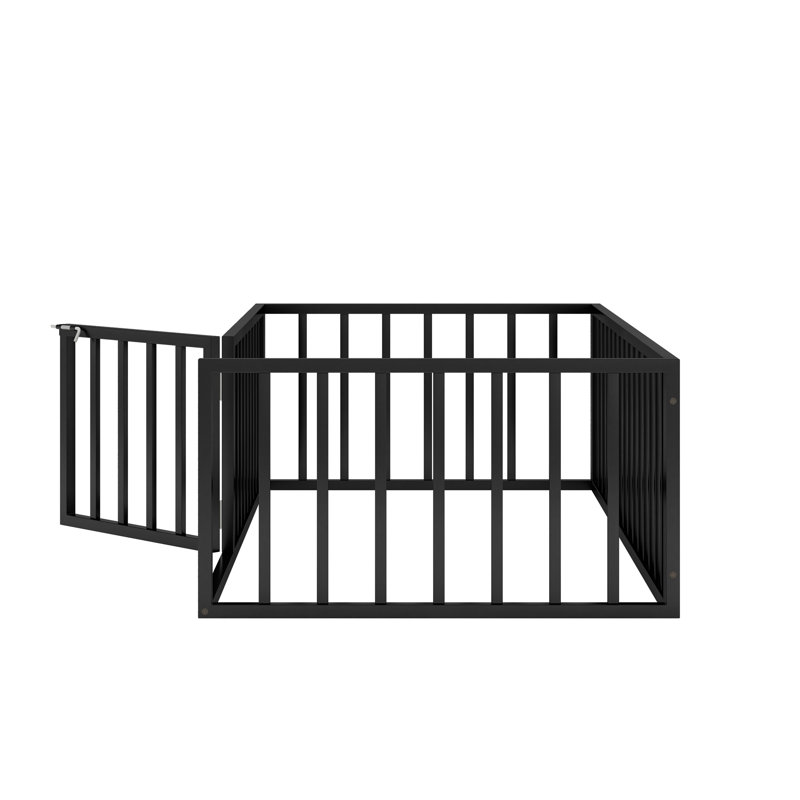 Aliauna Metal Slat Bed, Black