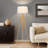 Emma 61 in. Mid-Century Modern LED Energy-Efficient Floor Lamp with Fabric Drum Shade and Tripod Wooden Legs-79261727