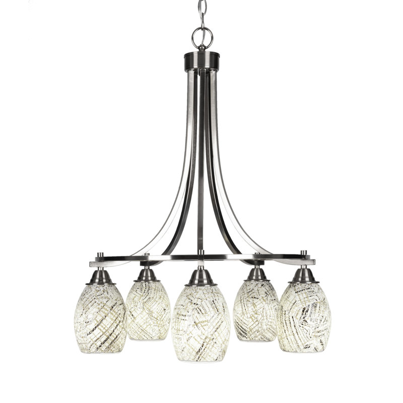 Lustre 5 lumières Michell, Nickel brossé