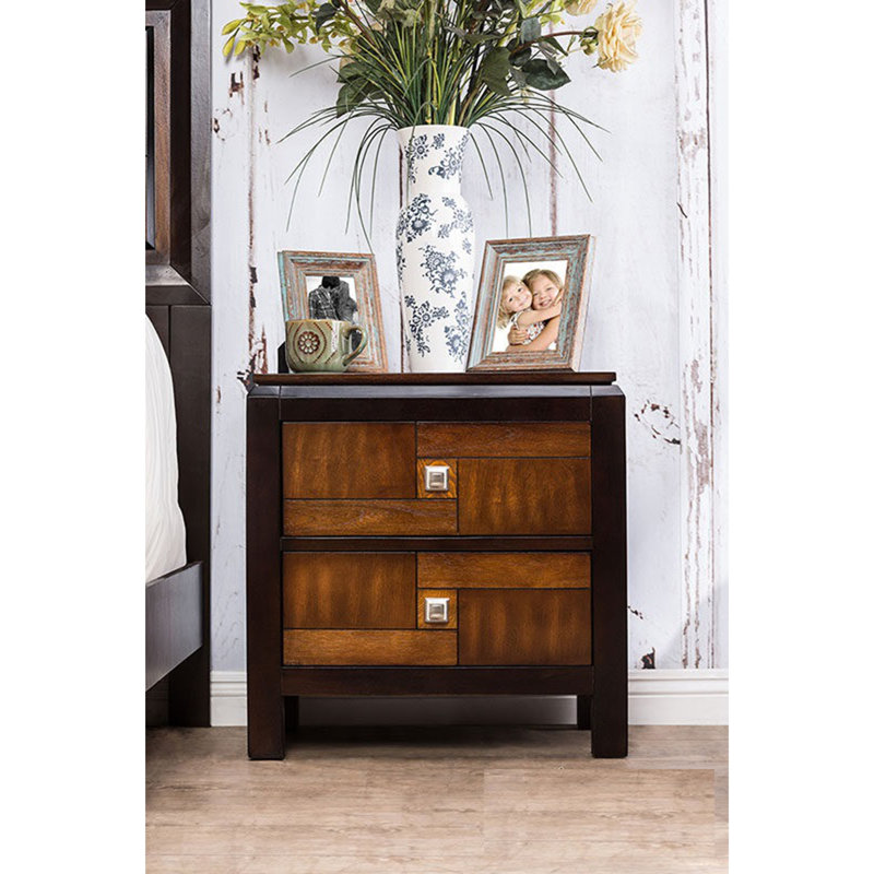 Table de chevet Acacia noyer 1pc seulement