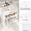 Armoire de salle de bain moderne de 31 po avec rangement spacieux, lavabo en céramique lisse et verre trempé à rayures verticales pour un verre intégré lumineux de 31 po, charnières à fermeture en douceur silencieuses