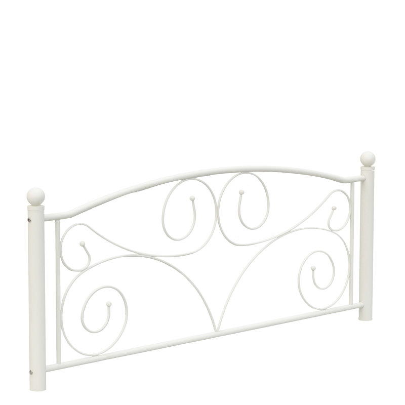 Full Size White Metal Bed Frame With Unique Flower System, Headboard Included, No Box Spring Needed Of Size, Easy Assembly, Fits 8 - Inch Mattress, Required