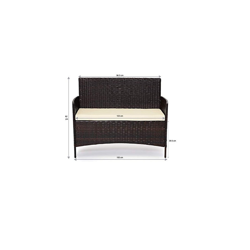 Beeley Polyethylene (PE) Wicker 4 - Person Seating Group with Cushions, Beige, Brown
