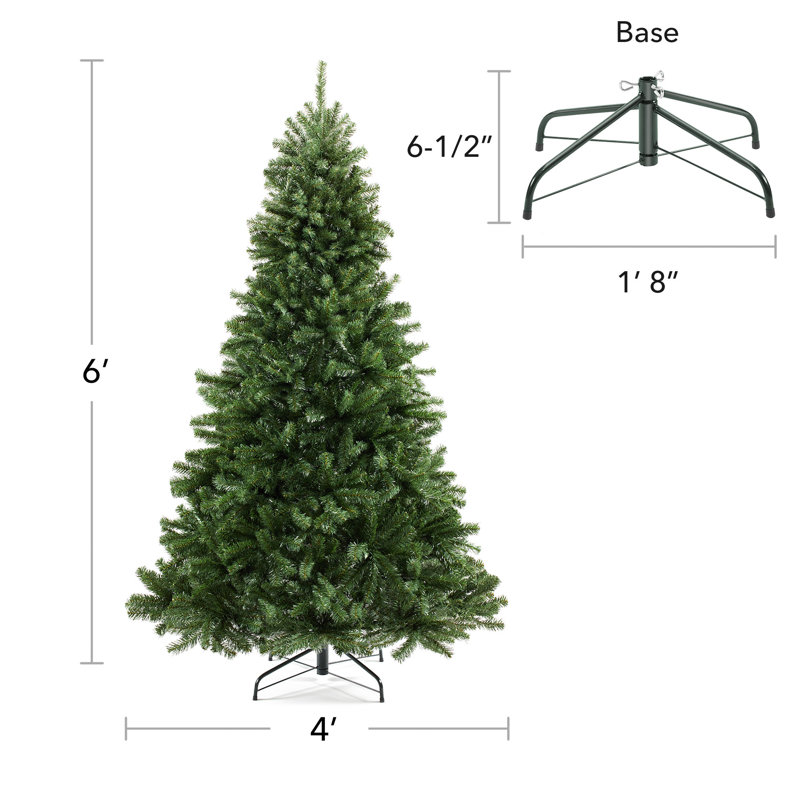 6' Green Spruce Artificial Christmas Tree with Metal Stand