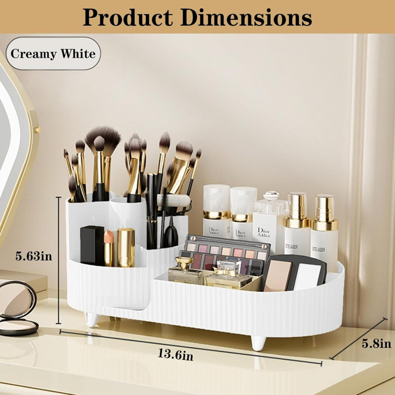 Quatravious Plastic Makeup Organizer, White