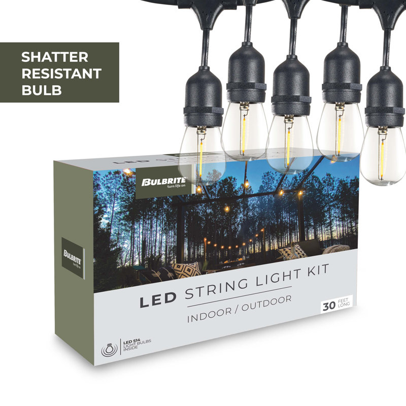 30-ft Outdoor 12 - Bulb Standard LED String Light (End to End Connectable)