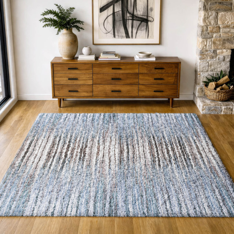Tapis à poils longs de qualité supérieure lavable à la machine Dream ADS604, Sky, 9' x 12'