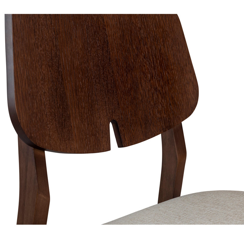 Modern Brazilian Beth Side Chair, Medley Ivory / Nogal