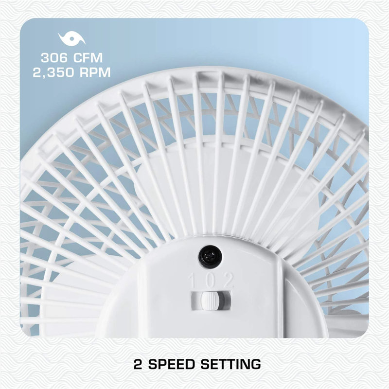 Hurricane White 6-Inch 2-Speed Clip-On Desk Fan