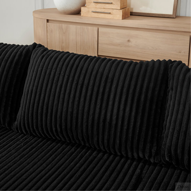 Canapé modulaire compact en velours côtelé compact avec un style minimaliste moderne et un canapé modulaire à compression ultra-confortable avec un design efficace et peu encombrant - noir
