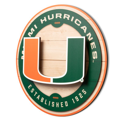 NCAA Miami Hurricanes 3DX Circle Wall Art