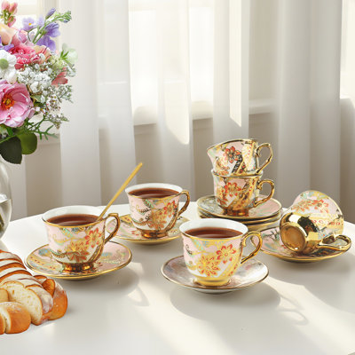 Ensemble de tasse et soucoupe en céramique émaillée lisse de qualité supérieure