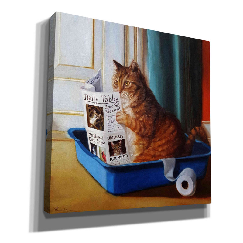 «Kitty Throne» par Lucia Heffernan, art mural sur toile, H 37 po x l 37 po x P 1,5 po