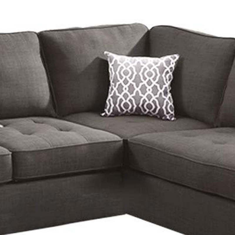 3 - Piece Upholstered Chaise Sectional, Black 