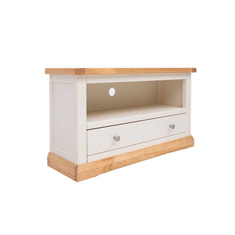 Abington TV Stand for TVs up to 48", Natural/White/Natural/Silver