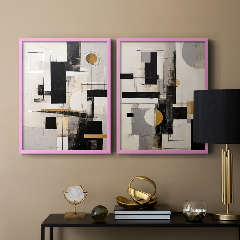 ABSTRACT Series CCCLLXXXI-1, reproduction encadrée de qualité supérieure - prête à être accrochée - aucun clou requis - aucun clou requis