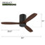 Ventilateur de plafond 52 po avec pales en bois et télécommande, ventilateur de plafond intérieur / extérieur sans lumière, ventilateur de moteur réversible-1449726544